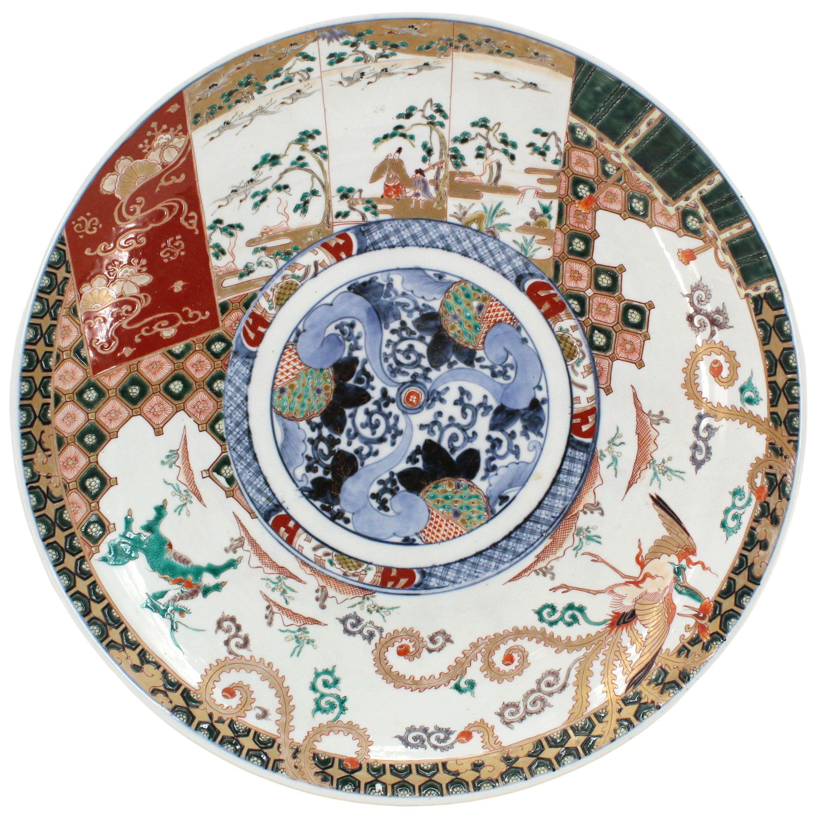 Large Polychrome Decorated Japanese Charger (1 of 13)