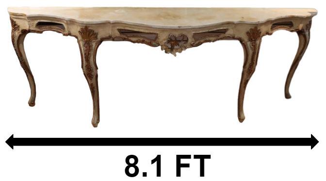 Italian Vintage Carved Wood Marble Top Console (1 of 19)
