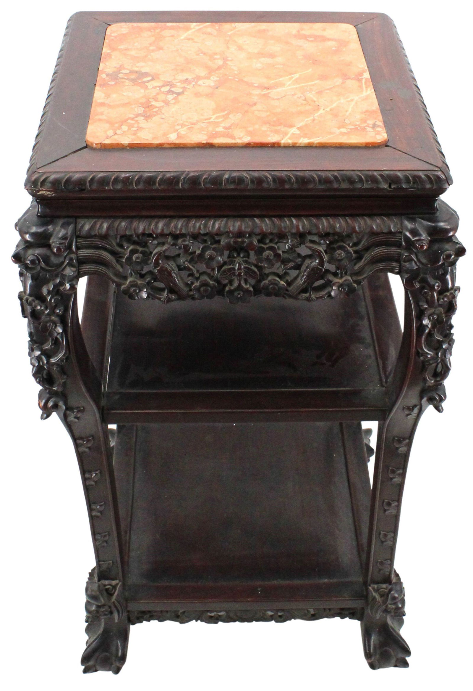 Chinese Carved Marble Top Stand Claw Legs (1 of 20)