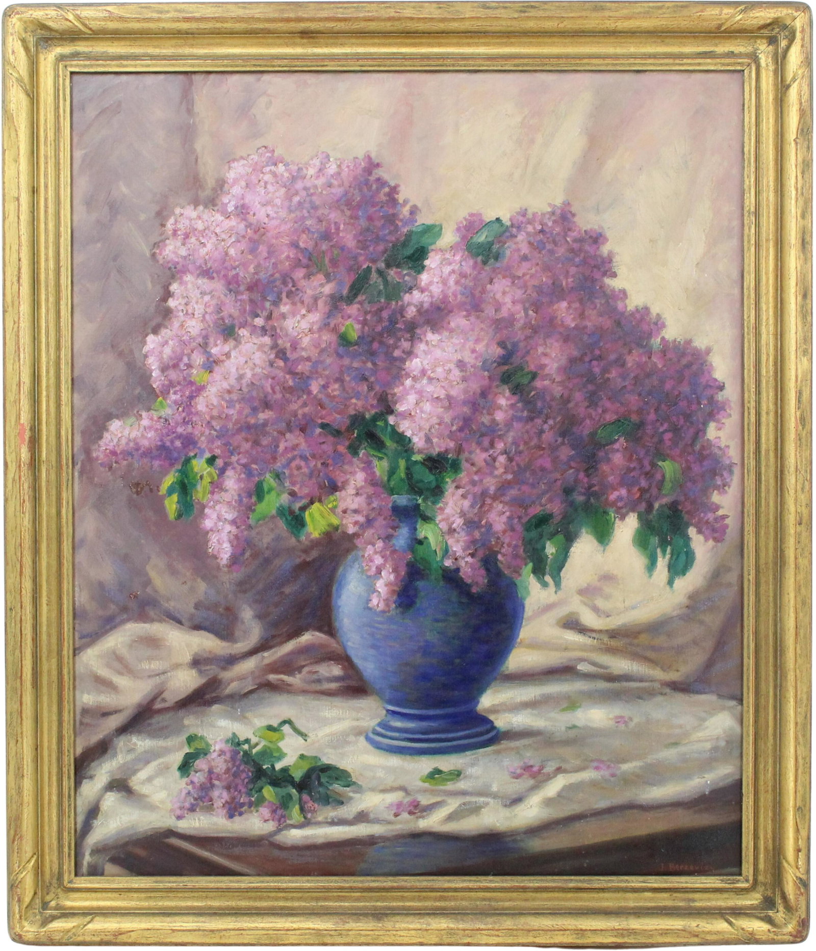 Julius Berzevizy Original Signed O/C "Lilacs" (1 of 15)