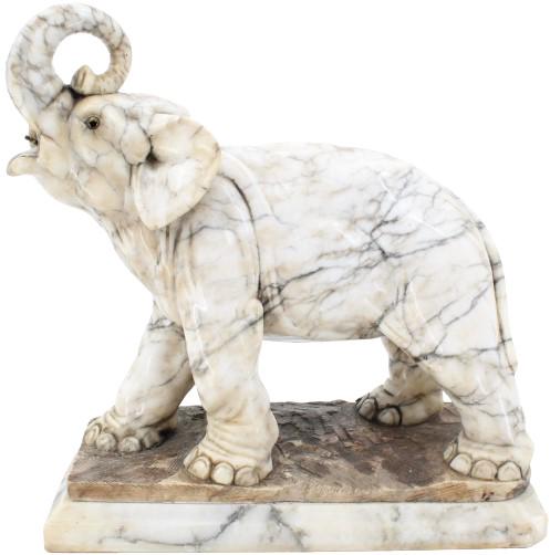 Early 20c Italian Carved Marble Elephant (1 of 20)