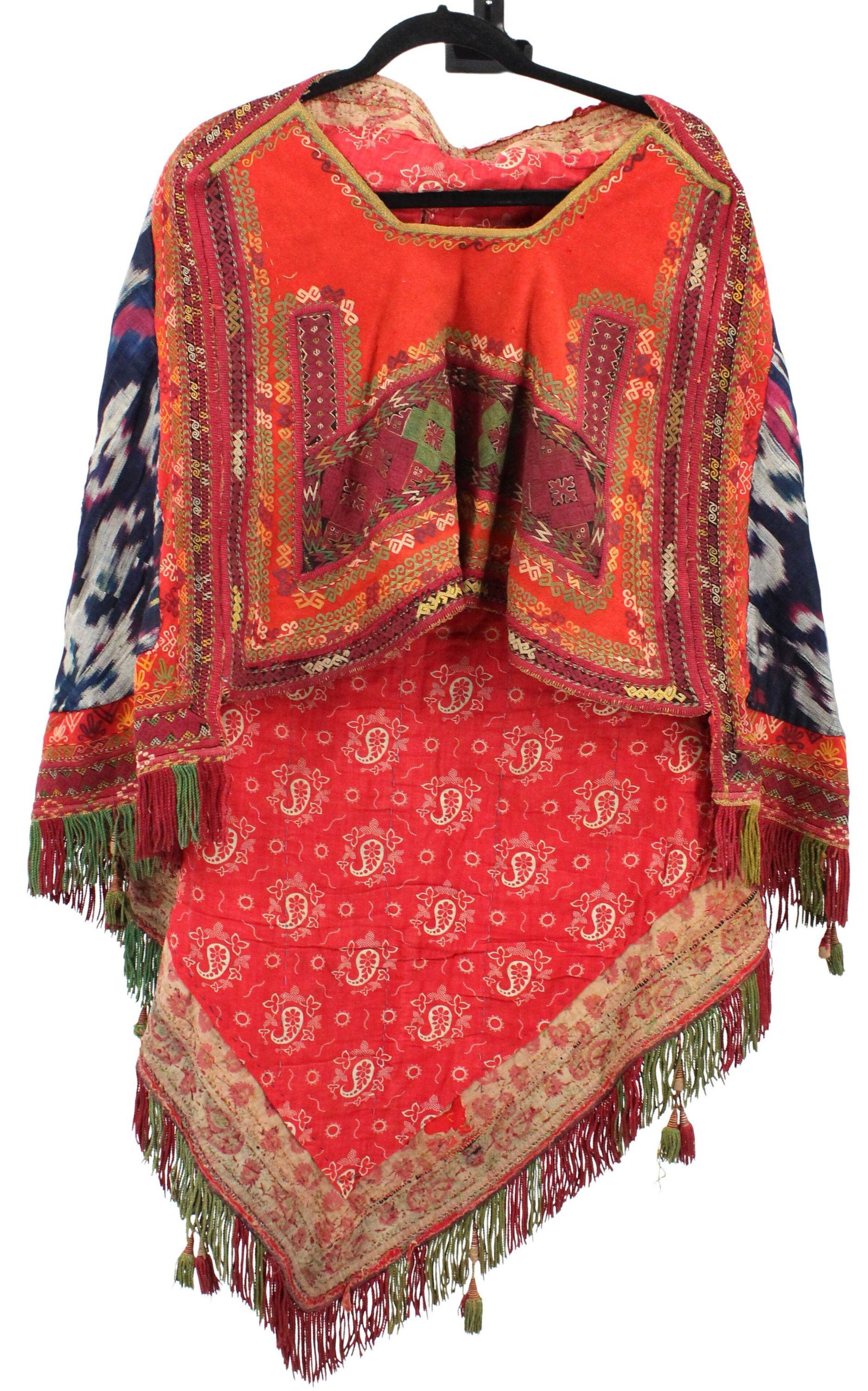Uzbekistan Hand-Embroidered Fringed Wedding Poncho (1 of 13)
