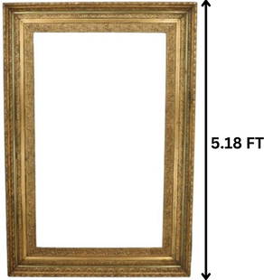 Large American Antique Gold Leaf Frame: Large American Antique Gold Leaf Frame. Overall Size: 42 1/2 x 62 3/8 in. Sight Size: 29 1/2 x 49 5/8 in. #3682