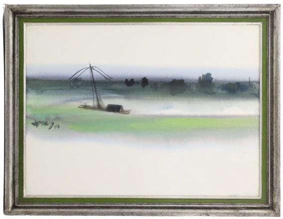 Signed, Ship In The Ocean, Watercolor On Paper (1 of 11)