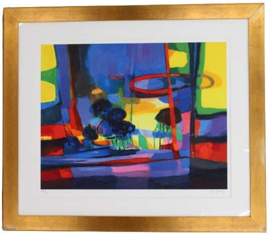 Marcel Mouly Colorful Abstract Lithograph: Marcel Mouly abstract colorful lithograph. Signed lower right. Numbered 234/300 in lower left. Overall Size: 34 5/8 x 39 7/8 in. Sight Size: 24 x 29 1/2 in. Marcel Mouly (1918 - 2008) was active/lived