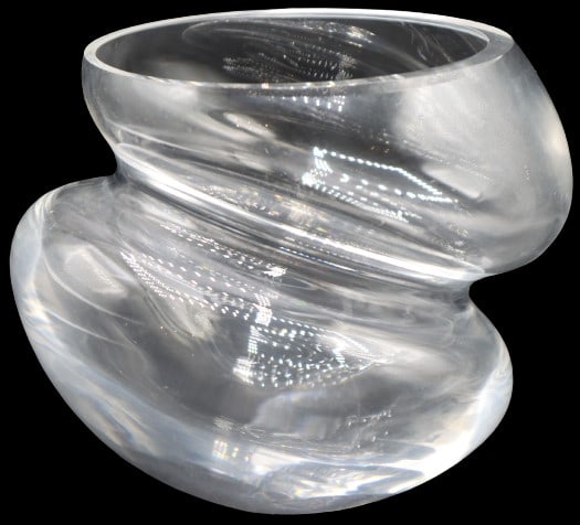 Unique Double Gourd Style Steuben Vase: Unique Double Gourd Style Steuben Vase. Hand Blown Crystal. Size: 6 x 6 x 6 in. #4192 #73