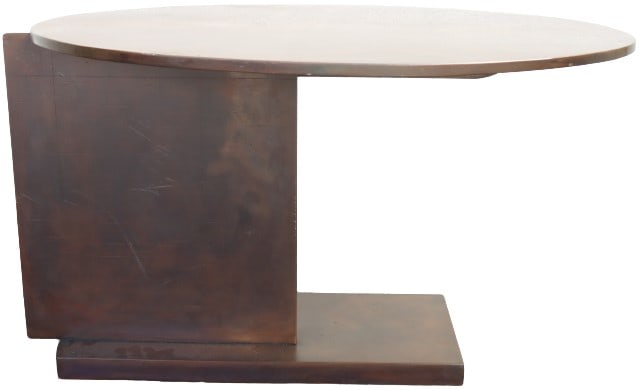 Vintage Modern Bronze Patinated Steel Coffee Table: Vintage Modernist Bronze Patinated Steel Coffee Table. Provenance: Estate of Barry Brukoff, photographer. Size: 32 x 30 x 19 in. #4531