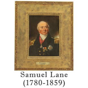 Samuel Lane (1780-1859) English, Oil On Panel: Samuel Lane (1780-1859) English, Oil On Panel. Portrait of Sir William Johnstone Hope, Vice-Admiral under Lord Nelson. Samuel Lane was a prominent British portrait artist who was born in England in