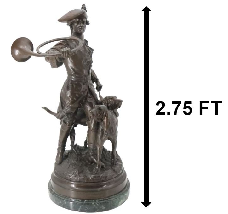 Moreau and LeCourtier Bronze, Hunter and Dogs (1 of 17)