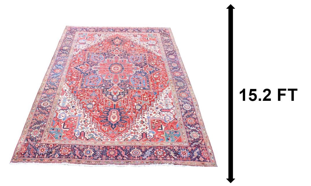 Large Room Sized Persian Heriz Oriental Rug (1 of 16)