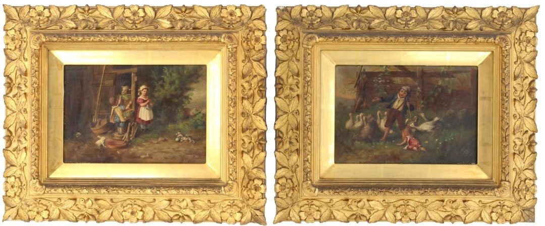 Pair of George Forster  O/C (1817-1896) Farm Life (1 of 16)