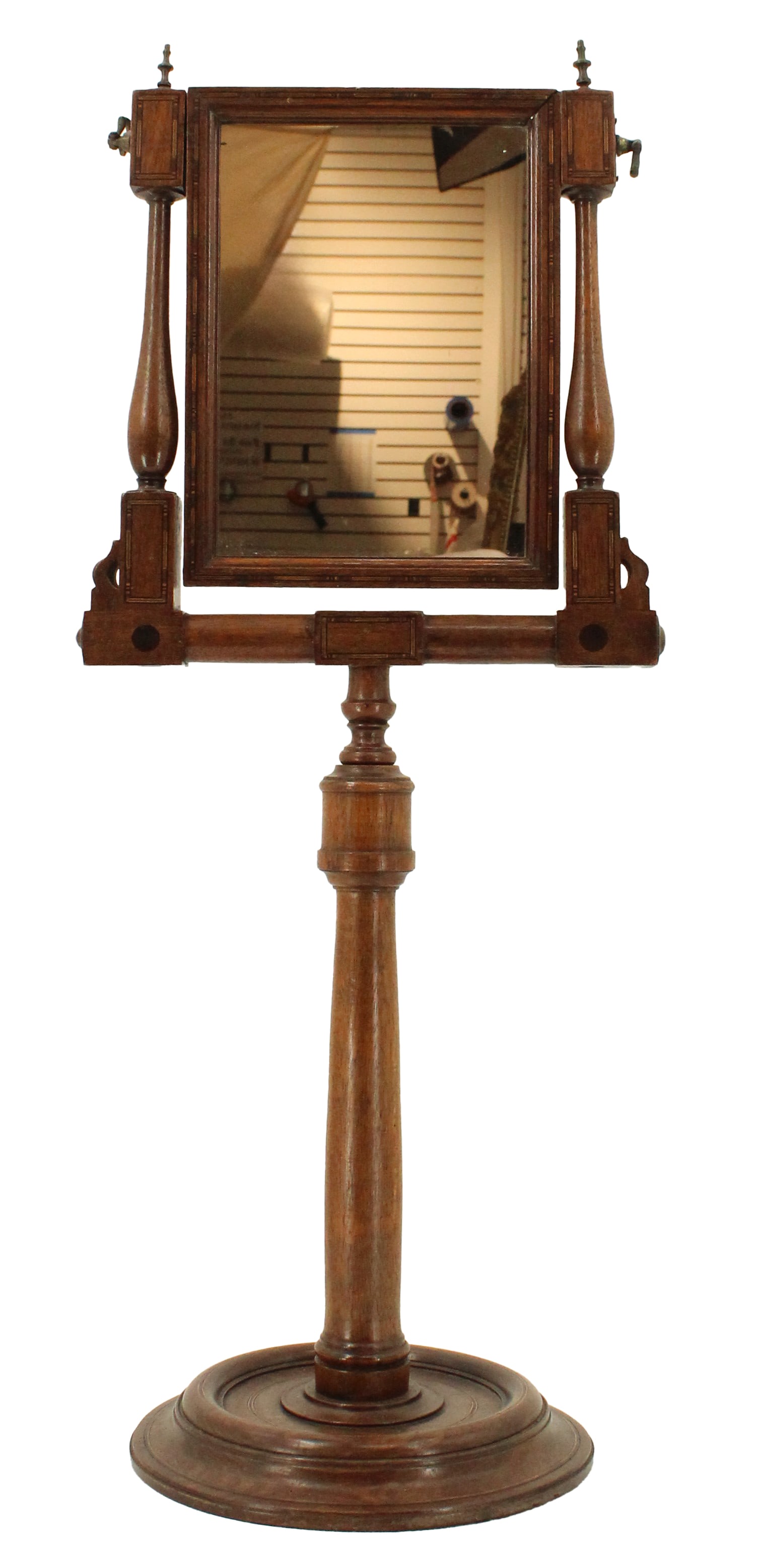 19th C Mahogany Shaving Mirror (1 of 19)