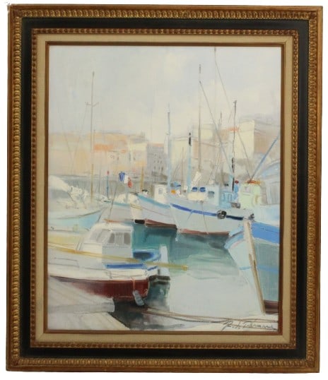 Mid 20C French Impressionist Nautical Scene O/C (1 of 10)