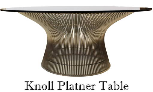 Knoll Platner Nickel & Smoked Glass Coffee Table: Knoll Platner Nickel & Smoked Glass Coffee Table. The base is enclosed by a clear plastic extrusion ring for protection.Size: 36 x 36 x 14 1/4 in. #1295