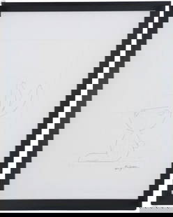 Jorge Blanco (b 1945) American,Bunny Tech Drawing: Jorge Blanco (b 1945) American, Bunny Technical Drawing. Signed in lower right. Jorge Blanco stamp on back. This is a technical drawing for the sculpture in the last lot. Blanco (American born in