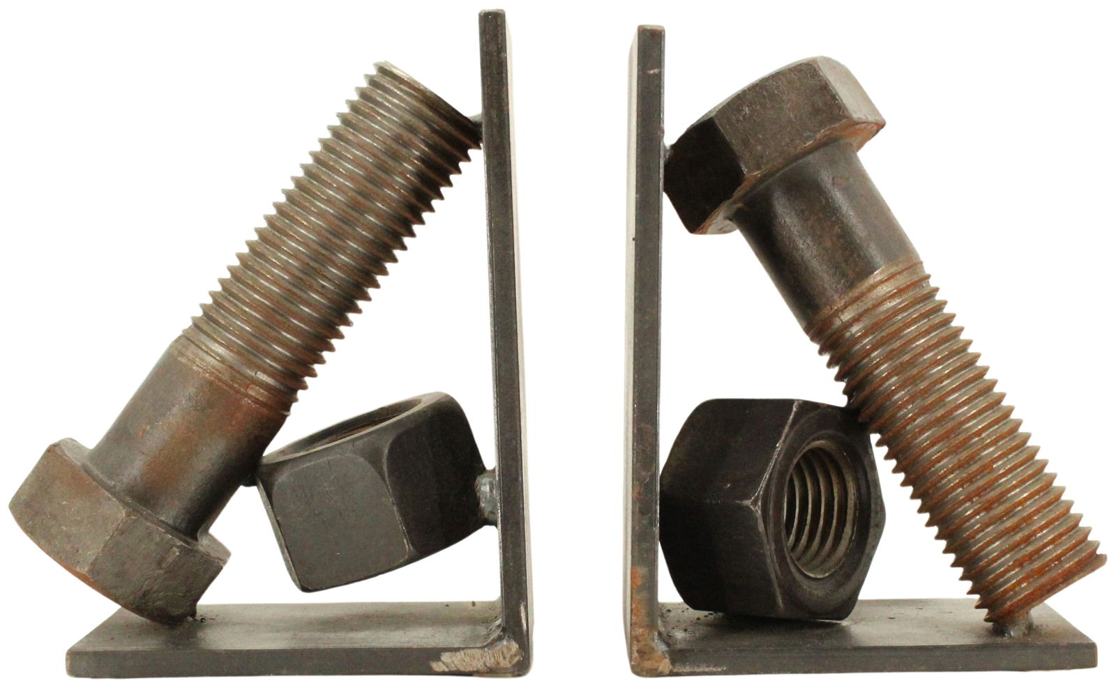 Steam Punk Industrialist Metal Nut & Bolt Bookends (1 of 19)