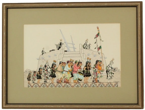 J.D. Roybal (1922-1978) New Mexico, Watercolor (1 of 11)