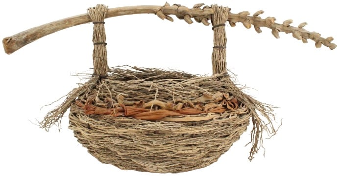Jean Yao (B. 1952) Florida Palm Basket: Jean Yao (B. 1952) Florida Palm Basket. Hand Woven. Jean Yao's baskets have been included in many exhibitions including the Smithsonian. She has created over 50 original designs. Size: 31 x 18 x 15 in