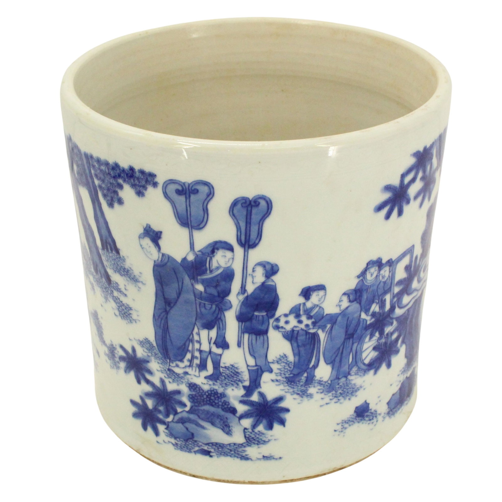 Chinese Blue & White Brush Pot: Size: 7 3/4 x 7 3/4 x 7 5/8 in. #1797 inv #21094