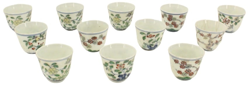 Group of (12) Pieces of Chinese Doucai Cups (1 of 16)