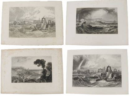 Turner Engravings and Etchings 1812 - 1826, 1860: These lots are based on the engravings and etchings of Joseph Mallord William Turner (1775 - 1851), an English Romantic painter, printmaker, and watercolorist who was known for his imaginative