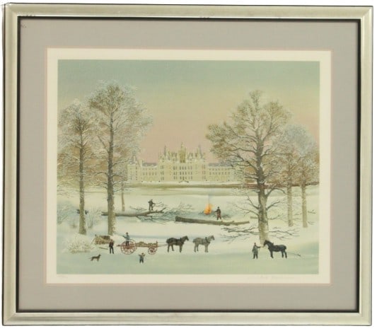 Michel Delacroix (B. 1933) French, Lithograph: Michel Delacroix (B. 1933) French, Lithograph. 'Chambord'. Pencil signed and numbered. Overall Size: 29 1/4 x 33 1/2 in. Sight Size: 20 3/4 x 25 1/4 in. #1441 . Delacroix was born in Paris. He studied