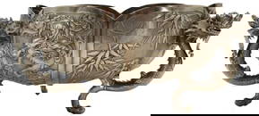 Chinese Wang Hing Sterling Dragon Bowl 20 ozt