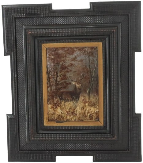 19C European O/C Deer Gazing Within Forest (1 of 18)