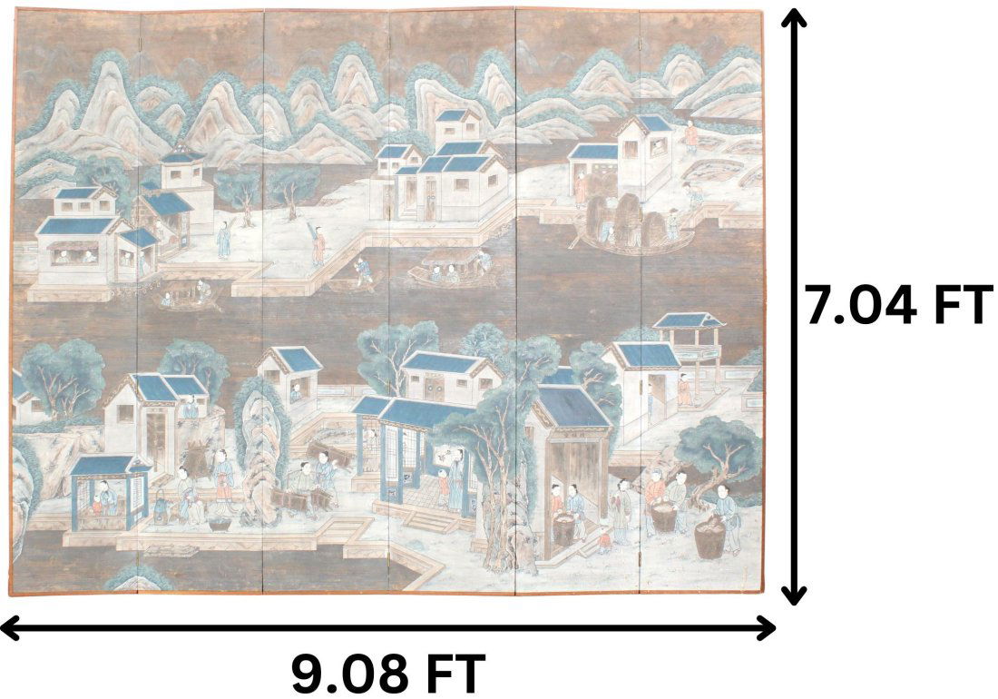 Hand Painted Chinese 6 Panel Screen (1 of 17)