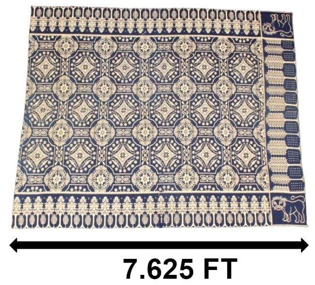 Blue & White Antique Figural Coverlet (1 of 17)