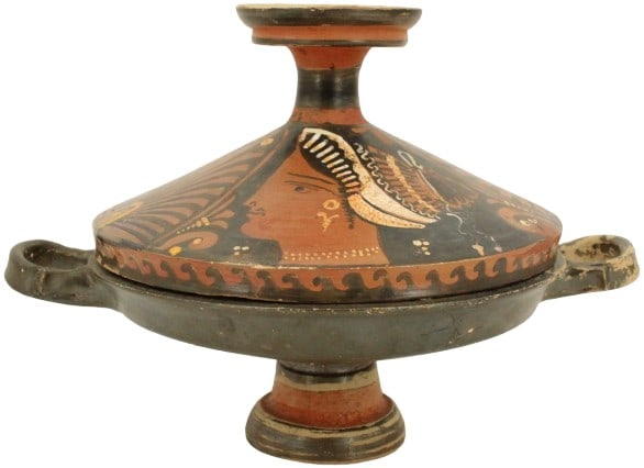 4th C. B.C. Apulian Large Lidded Red Figure Ware (1 of 20)