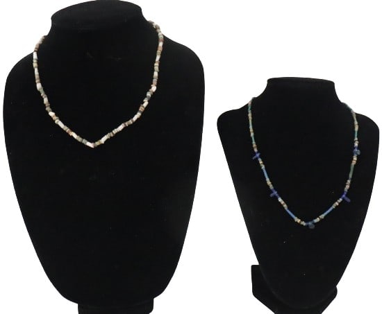 (2) Ancient Egyptian Faience Glass Bead Necklaces (1 of 20)