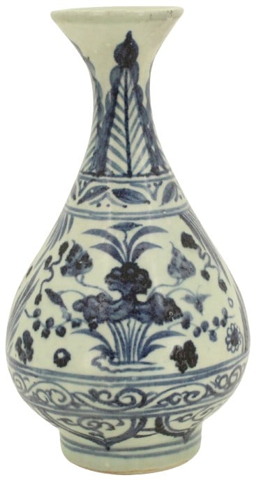 Chinese Ming Dynasty Blue & White Flower Vase (1 of 18)