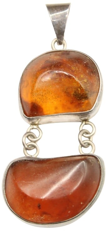 Amber and Silver Custom Made Double Pendant (1 of 11)
