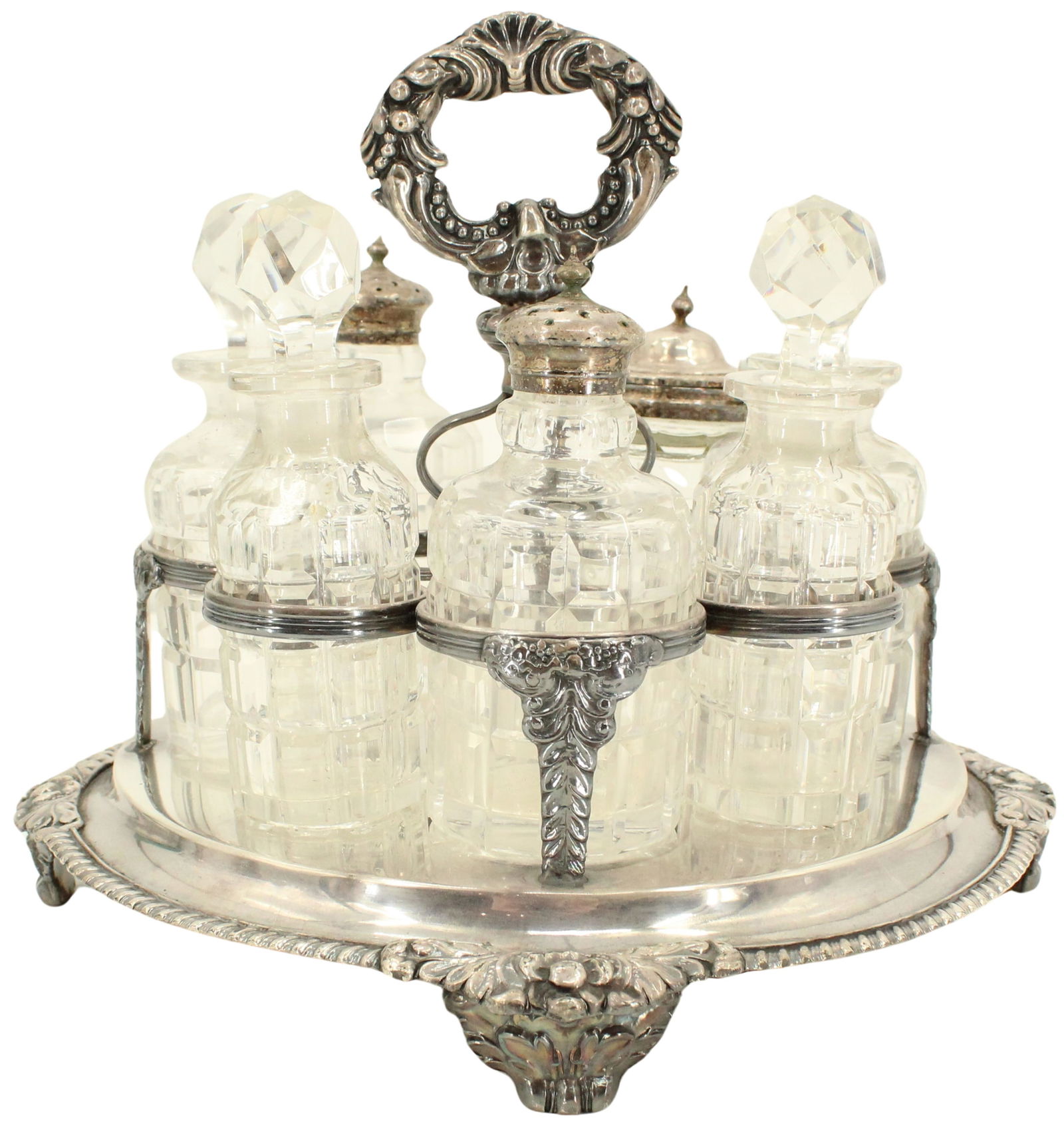 (8)19th Century Continental Silver Plate & Crystal Tea Caddy (1 of 16)