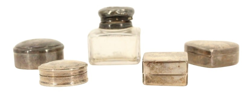 (4) Silver Boxes & 1 Inkwell (1 of 19)