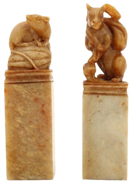 (2) Chinese Carved Stone Stamps (1 of 19)