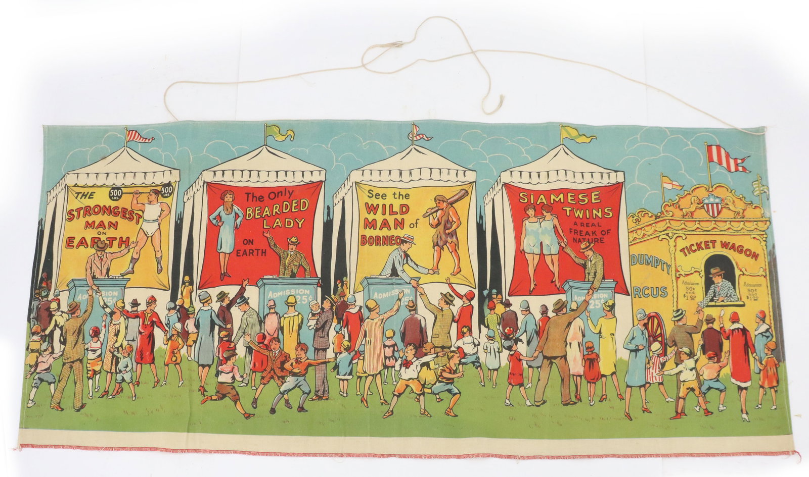 Schoenhut Circus Sideshow Banner, Canvas Panel (1 of 16)