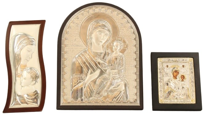 Group of (3) Silver Russian Icons (1 of 20)