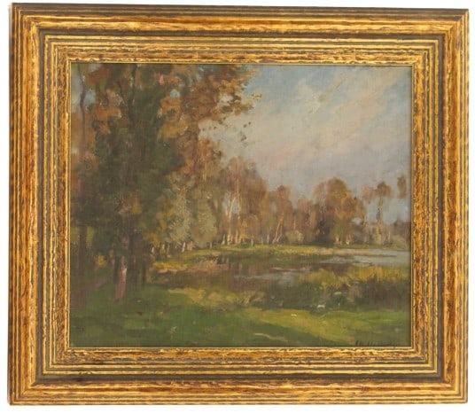 Indistinctly Signed Oil on Canvas Landscape (1 of 13)