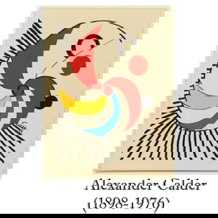 Alexander Calder (1898-1976) American, Limited Edition Lithograph: Alexander Calder (American, 1898-1976) signed limited edition lithograph print, "Spiral with Black Stripes" (Spirales Multicolore). Signed mid-right. Numbered lower right, 205/375.Size: 26 x 20 in.