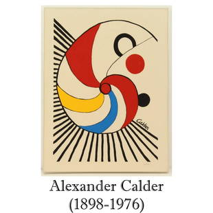 Alexander Calder (1898-1976) American, Limited Edition Lithograph: Alexander Calder (American, 1898-1976) signed limited edition lithograph print, "Spiral with Black Stripes" (Spirales Multicolore). Signed mid-right. Numbered lower right, 205/375.Size: 26 x 20 in. #2