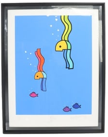 Jorge Blanco (B. 1945) American, Monotype Mixed Media On Paper