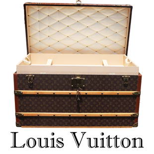 Louis Vuitton Monogram Malle Courrier Lozine Trunk: Louis Vuitton Monogram Malle Courrier Lozine Trunk. With the iconic monogram canvas. Serial #939914. Includes Certificate of Authenticity. The noble traditions of Louis Vuitton trunk craftsmanship.