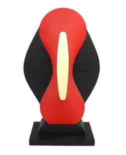 Darrell Crisp (20th Century) American, Sculpture: Darrell Crisp (20th Century) American, Sculpture. Signed "DC" on base. Titled "Structured Canvas." Abstract sculpture in metal and canvas. Size: 17 1/2 X 15 X 29 1/2 in. #5374 . Edward Darrell Crisp