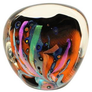 Rollin Karg (b.1944)  American, Art Glass Sculpture: Rollin Karg (b. 1944) American, abstract glass sculpture, appearing to depict an undersea coral reef and flowing seaweed. Size: 11 1/2 x 7 1/2 x 11 1/2 in. #2382