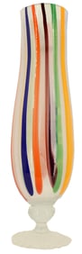 Tall Italian Murano Venini Style Glass Vase