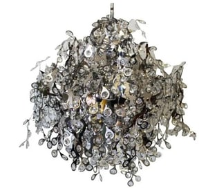 Modern Contemporary Crystal & Metal Chandelier