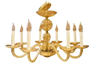 Arte d' Murano Glass Amber Chandelier