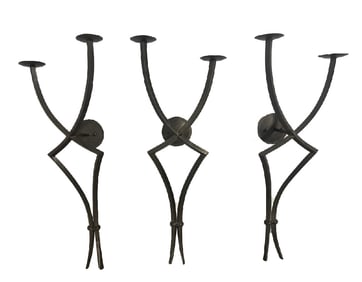 (3) Contemporary 20th Century Brass Sconces